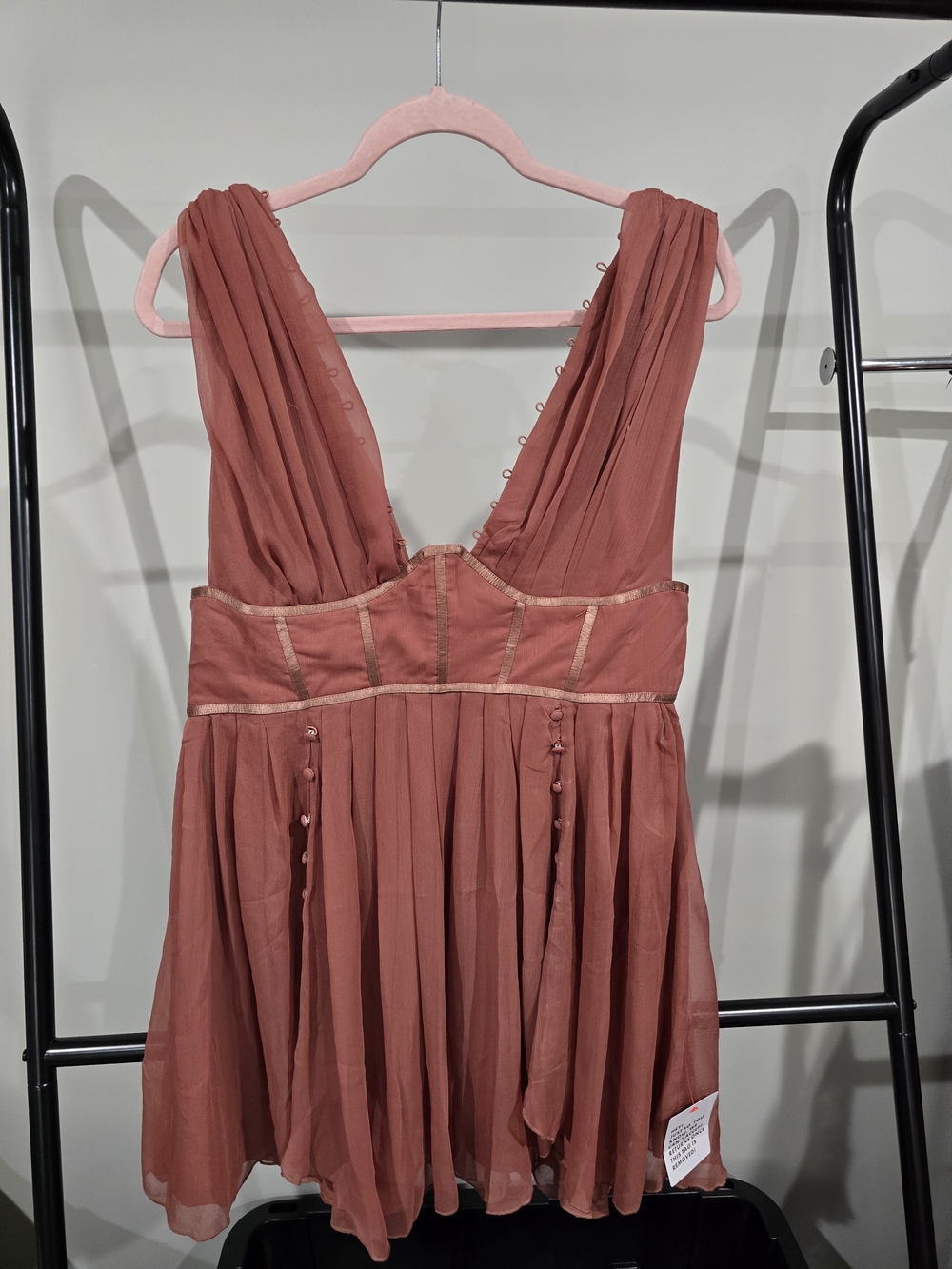 ASOS Mauve-Pink Chiffon Mini Dress